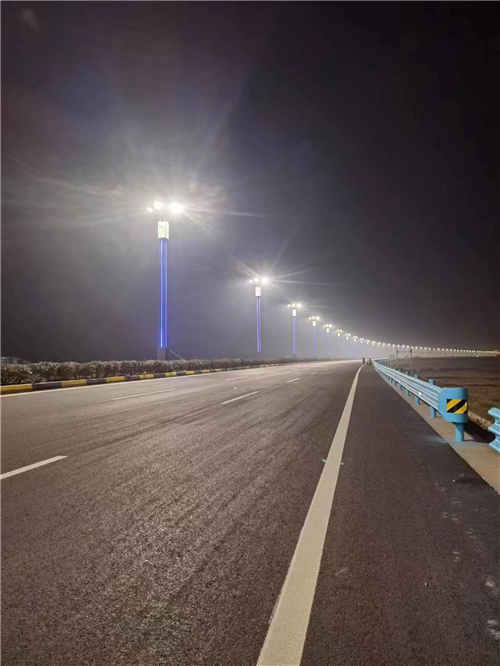 乐山市夹江县东高速出口，12米年画智慧路灯22年春节前全部安装调试完成。